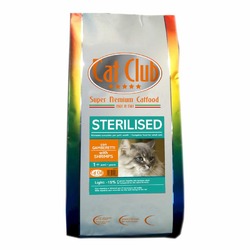 Cat Club Sterilised Shrimps полнорационный сухой корм для стерилизованных кошек, с креветками - 1,5 кг