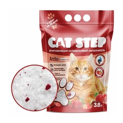 Наполнитель Cat Step Клубника для кошачьих туалетов силикагелевый впитывающий - 3,8 л