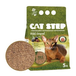 Cat Step Olive Original наполнитель для кошек комкующийся растительный - 5 л