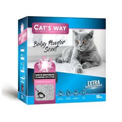 Cats way Box White Cat Litter With Babypowder наполнитель комкующийся для кошачьего туалета с ароматом детской присыпки - 6 л ( коробка)