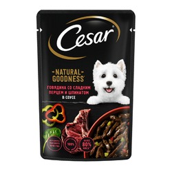 Cesar Natural Goodness влажный корм для собак, с индейкой, горохом и морковью, в желе, в паучах - 80 г
