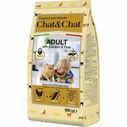 Chat&Chat Expert Premium сухой корм для взрослых кошек с курицей и горохом - 900 г