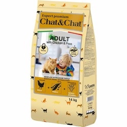 Chat&Chat Expert Premium Adult сухой корм для кошек, с курицей и горохом