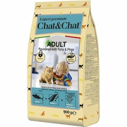 Chat&Chat Expert Premium сухой корм для взрослых кошек с тунцом и горохом - 900 г
