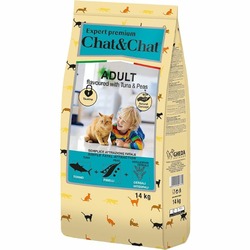 Chat&Chat Expert Premium Adult сухой корм для кошек, с тунцом и горохом