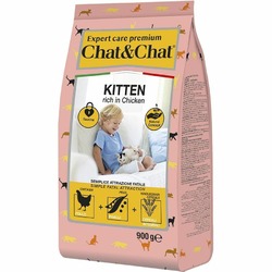 Chat&Chat Expert Premium Kitten сухой корм для котят, с курицей - 900 г