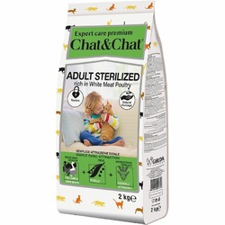 Chat&Chat Expert Premium Sterilised сухой корм для стерилизованных кошек, с белым мясом птицы - 2 кг