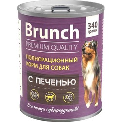 Brunch влажный корм для собак, c печенью, в консервах - 340 г