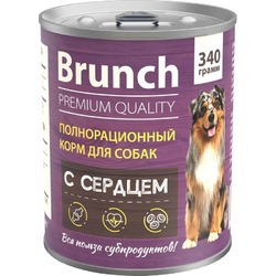 Brunch Полнорационный корм для собак, c сердцем, в консервах - 340 г