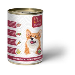 Clan Classic влажный корм для собак, паштет с мясным ассорти и говядиной, в консервах - 340 г
