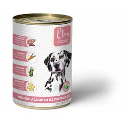 Clan Classic влажный корм для собак, паштет с мясным ассорти и потрошками, в консервах - 340 г