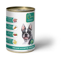 Clan Classic влажный корм для собак, паштет с мясным ассорти и сердцем, в консервах - 340 г