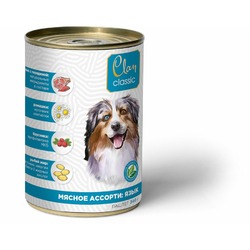 Clan Classic влажный корм для собак, паштет с мясным ассорти и языком, в консервах - 340 г
