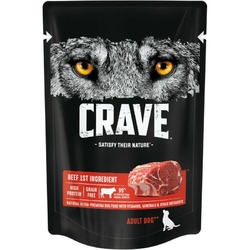 Crave полнорационный влажный корм для собак, с говядиной, кусочки в желе, в паучах - 85 г