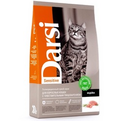 Darsi Sensitive полнорационный сухой корм для кошек с чувствительным пищеварением, с индейкой