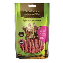 Деревенские лакомства лакомство для собак мелких пород, грудки утиные - 55 г