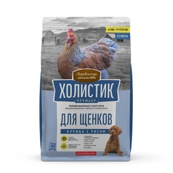 Деревенские лакомства Холистик Премьер для щенков, с курицей и рисом - 3 кг