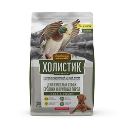 Деревенские Лакомства Холистик Премьер корм для собак средних и крупных пород, с уткой и рисом - 7 кг