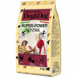 Dog&Dog Expert Premium Super-Power сухой корм для взрослых активных собак с курицей - 3 кг