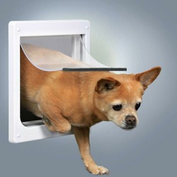 Дверца Trixie для кошек/собак с 2 функциями 20х21 см из пластика белого цвета