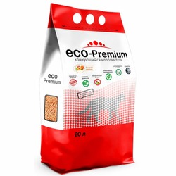 ECO Premium Персик наполнитель для кошек любого возраста древесный комкующийся - 20 л