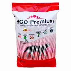 ECO Premium Тутти-фрутти наполнитель для кошек любого возраста древесный комкующийся
