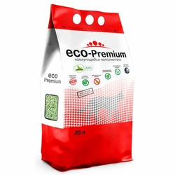 ECO Premium Зеленый чай наполнитель для кошек любого возраста древесный комкующийся - 20 л