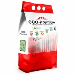 ECO Premium Зеленый чай наполнитель для кошек любого возраста древесный комкующийся - 5 л