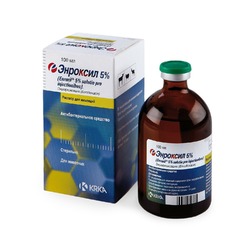 Энроксил (KRKA) антибактериальный препарат для малого рогатого скота и собак 5%, 100 мл