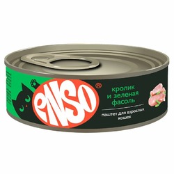 Enso Basic для кошек, полнорационный, профилактика МКБ, с кроликом и зеленой фасолью, паштет, в консервах - 100 г