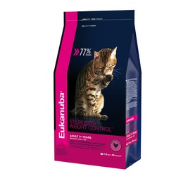 Eukanuba Adult Sterilised Weight Control полнорационный сухой корм для стерилизованных кошек, поддержание оптимального веса, с курицей - 1,5 кг