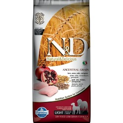 Farmina N&D Ancestral Grain Dog Light Adult Medium & Maxi низкозерновой для собак средних и крупных пород с курицей - 12 кг