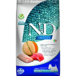 Farmina N&D Ocean Dog Salmon, Codfish & Cantaloupe Melon Adult Mini сухой беззерновой корм для взрослых собак мелких пород с лососем, треской и дыней - 2,5 кг