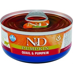 Farmina N&D Cat Pumpkin влажный корм для кошек, с тыквой и перепел в консервах -70 г