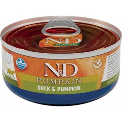 Farmina N&D Cat Duck & Pumpkin влажный беззерновой корм для взрослых кошек с тыквой и уткой - 70 г х 24 шт