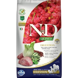 Farmina N&D Quinoa Dog Grain Free Digestion сухой беззерновой корм для взрослых собак для поддержки пищеварения с ягненком и киноа - 2,5 кг