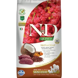 Farmina N&D Quinoa Dog Grain Free Skin & Coat сухой беззерновой корм для взрослых собак для кожи и шерсти с олениной и киноа - 2,5 кг