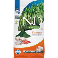 Farmina N&D Spirulina Adult для собак средних и крупных пород, с селедью и ягодами годжи - 2 кг