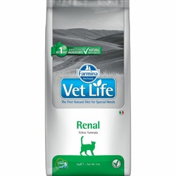 Сухой корм Farmina Vet Life Cat Renal почечная недостаточность, вспомогательное средство в терапии застойной сердечной недостаточности - 5 кг