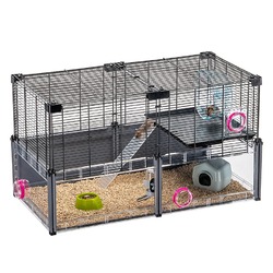 Ferplast Multipla Hamster клетка для хомяков и мышей, с аксессуарами, черная - 72,5x37,5xh42 см