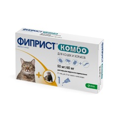 Фиприст Комбо (KRKA) для кошек и хорьков от блох, вшей, клещей и власоедов