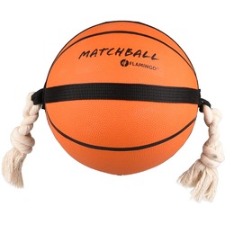 Flamingo "Баскетбольный мяч с верёвкой" игрушка для собак, резина - 53 х 23 х 23 см