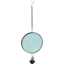 Flamingo игрушка для птиц "Зеркало с колокольчиком", круглое, серебро