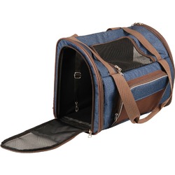 Flamingo переноска-рюкзак для кошек и собак, синий, коричневый - 41 х 23 х 29 см