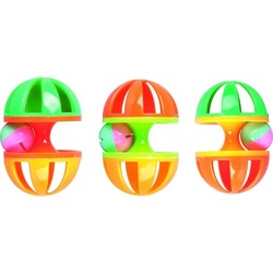 Flamingo Roller игрушка для грызунов, погремушка с шариком, цветная