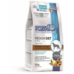 Forza10 Med Diet Low Grain Cav полнорационный диетический корм для взрослых собак средних пород из конины, гороха и риса с микрокапсулами - 12 кг