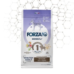 Forza10 Mini Diet сухой корм для собак мелких пород, сухой корм для склонных к пищевой аллергии, с ягненком и рисом - 1,5 кг