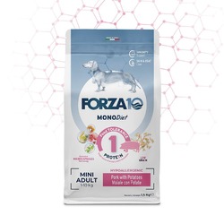 Forza10 Mini Diet сухой корм для собак мелких пород, сухой корм для склонных к пищевой аллергии, со свининой и картофелем - 1,5 кг