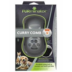 FURminator Curry Comb расческа для взрослых собак всех пород, кошек, грызунов и кроликов резиновая - 5 мм