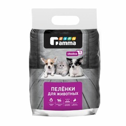 Gamma пеленки для животных, впитывающие, 40x60 см - 5 шт